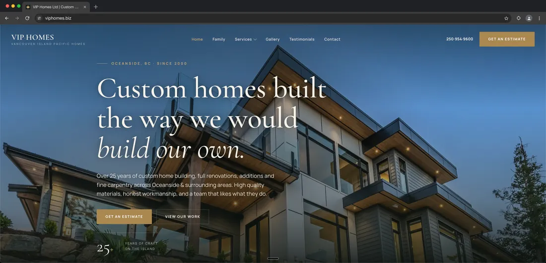 VIP Homes website after the Ezeey rebuild